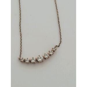 4C Chain Pedant Necklace 14+1” Rose Gold Righstones Sterling Silver Minimalistic
